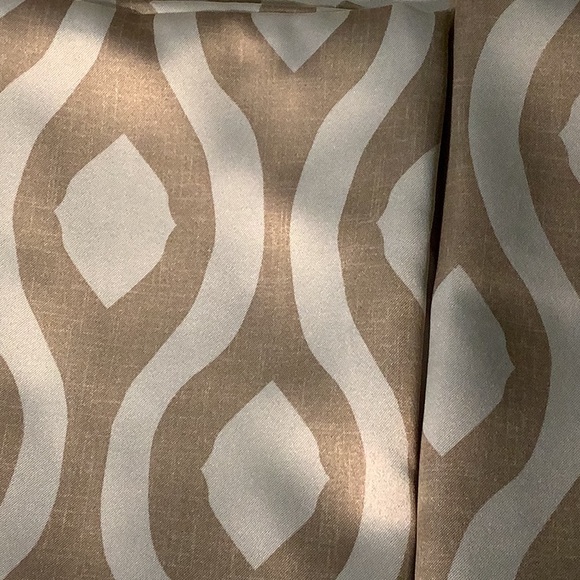 Two Gold and light gray drapery panels, each 30” x 84” - Picture 2 of 3